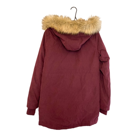 Aéropostale Cherry Color Parka / Winter Coat with Fur Hoodie Womens size : M - Picture 4 of 7